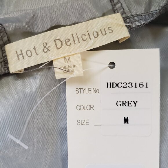 Hot & Delicious Women's Gray Reflective Hooded Tracksuit SZ M - Picture 4 of 14